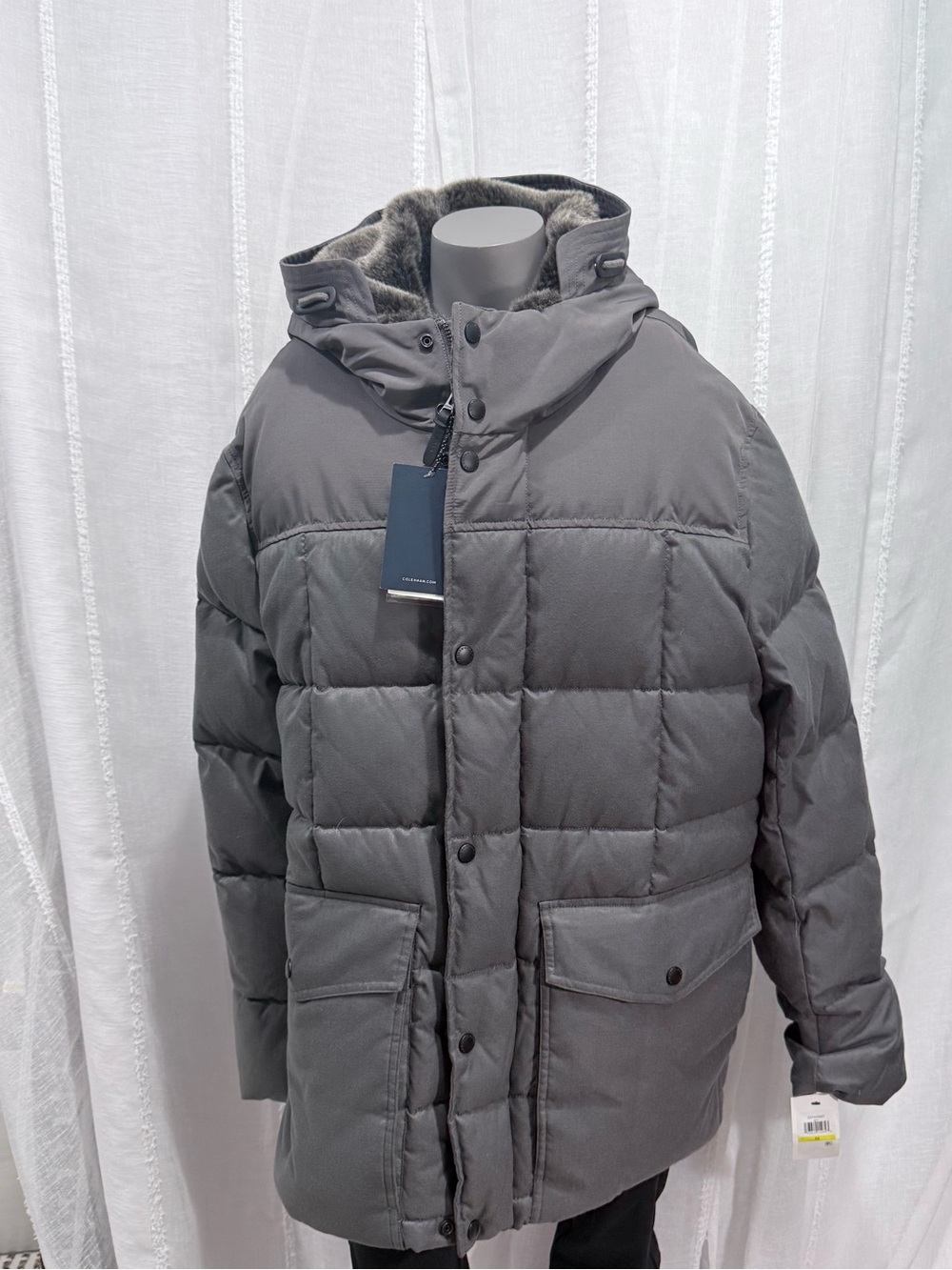 Cole Haan Men's Hooded Quilted Puffer coat - Gray
